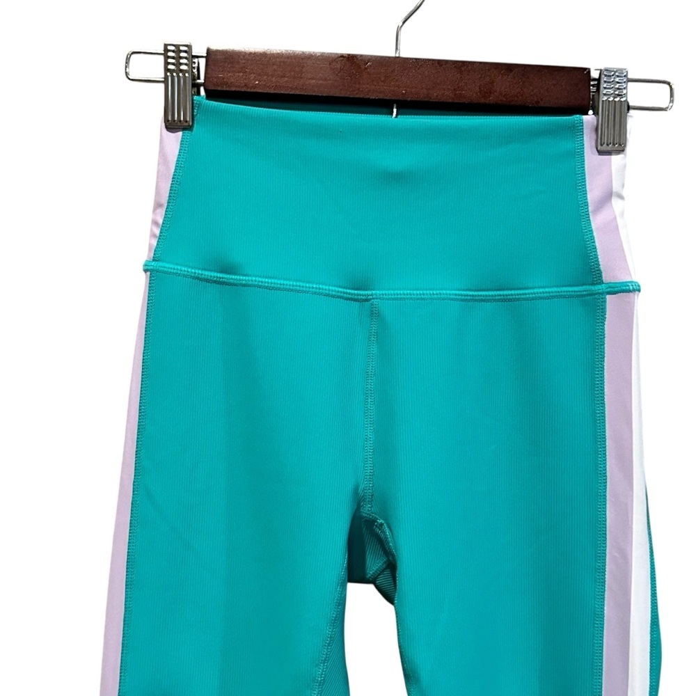 WILO The Label Teal Athletic Leggings Side Stripe 25” Inseam Women’s Size XS - Picture 2 of 9